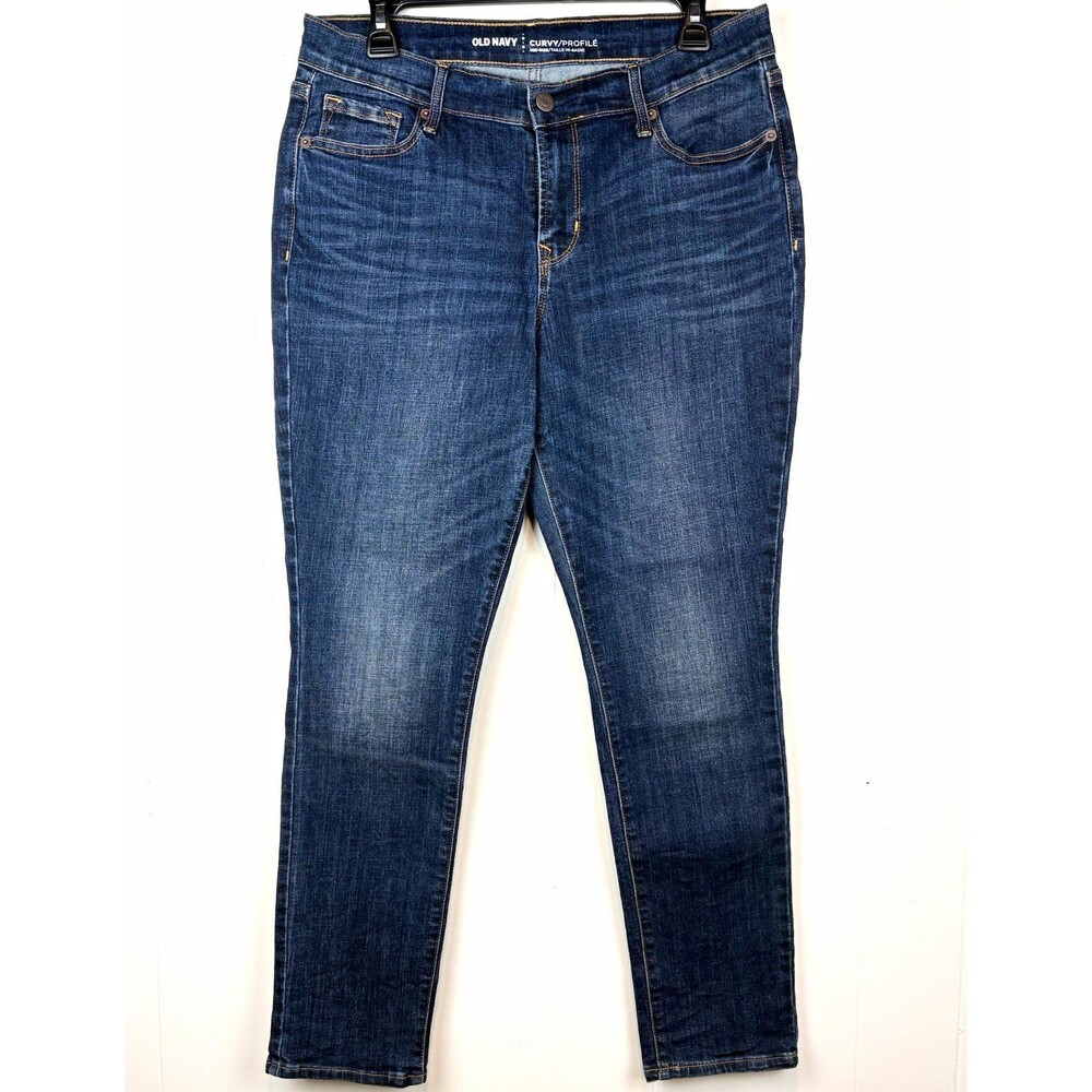 Old Navy Womens Jeans Skinny Curvy/Profile Blue Medium Wash Mid Rise Stretch 10P